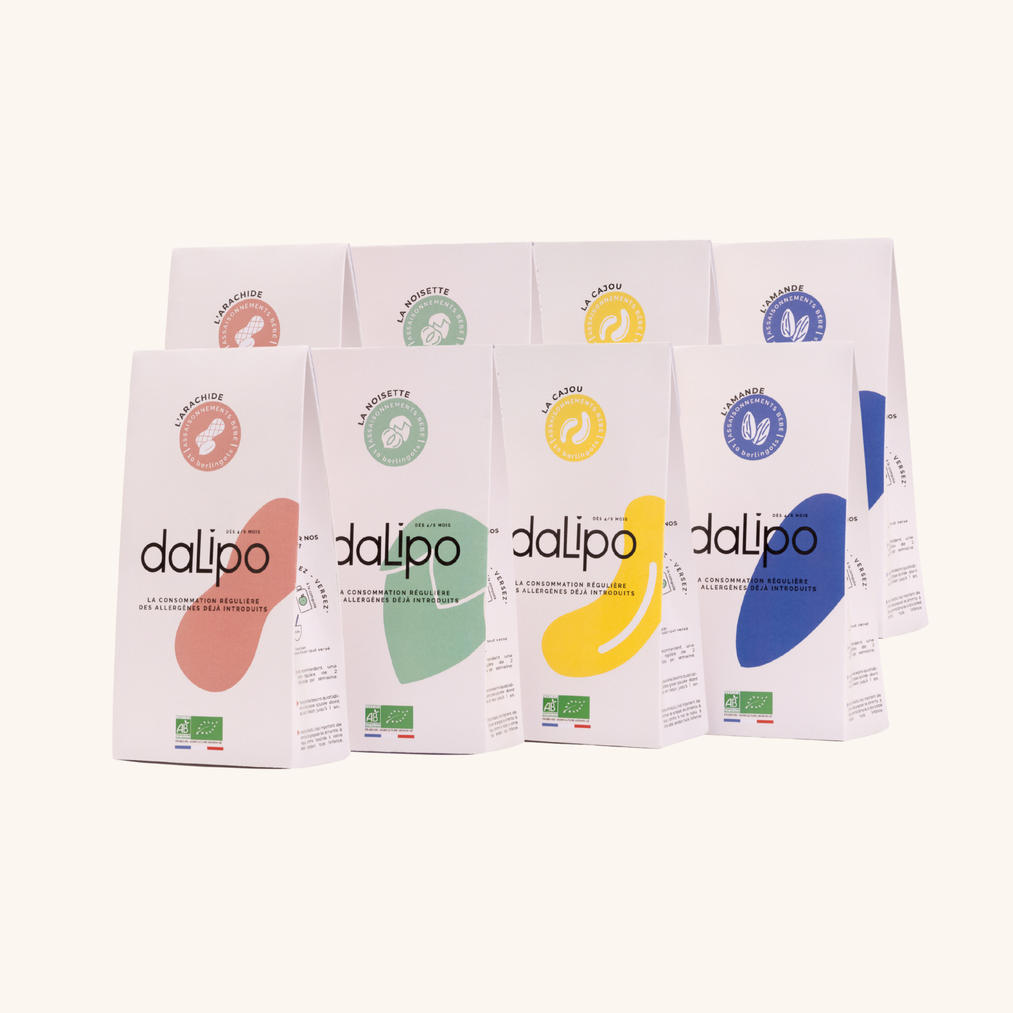 Dalipo arachide et fruits à coque pour bébé : pack 11 semaines ou plus, dès 4 mois